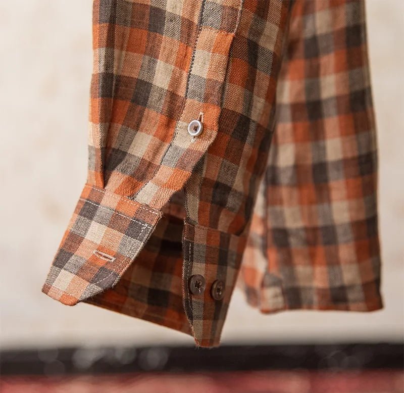 Retro american plaid long sleeve shirt - Antonios