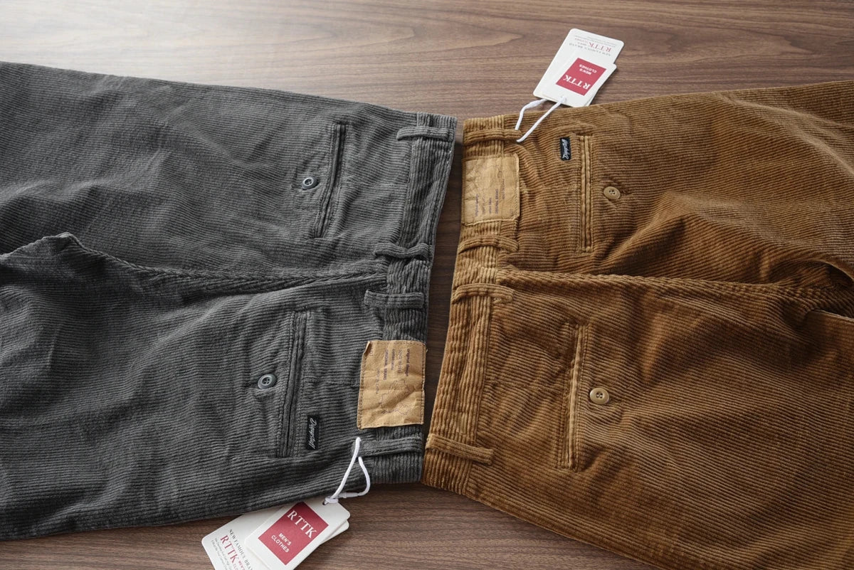 Retro corduroy straight pants - Antonios