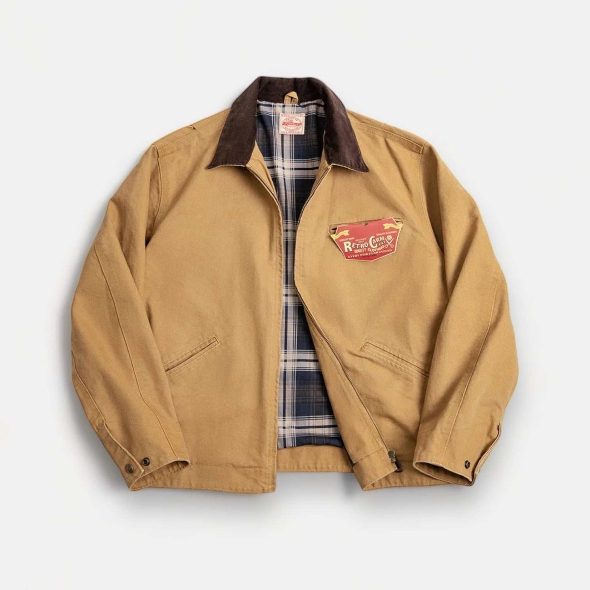 【ANLEM】 RETRO HOOK COTTON JACKET Retro Cotton Autumn Jacket - Vintage Style for Men – AntoniosClothing