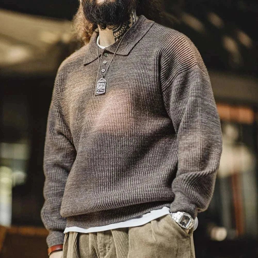 Retro knitted cold season sweater - Antonios