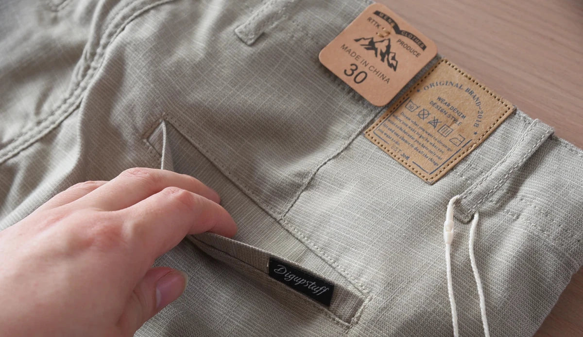 Retro linen elastic casual pants - Antonios