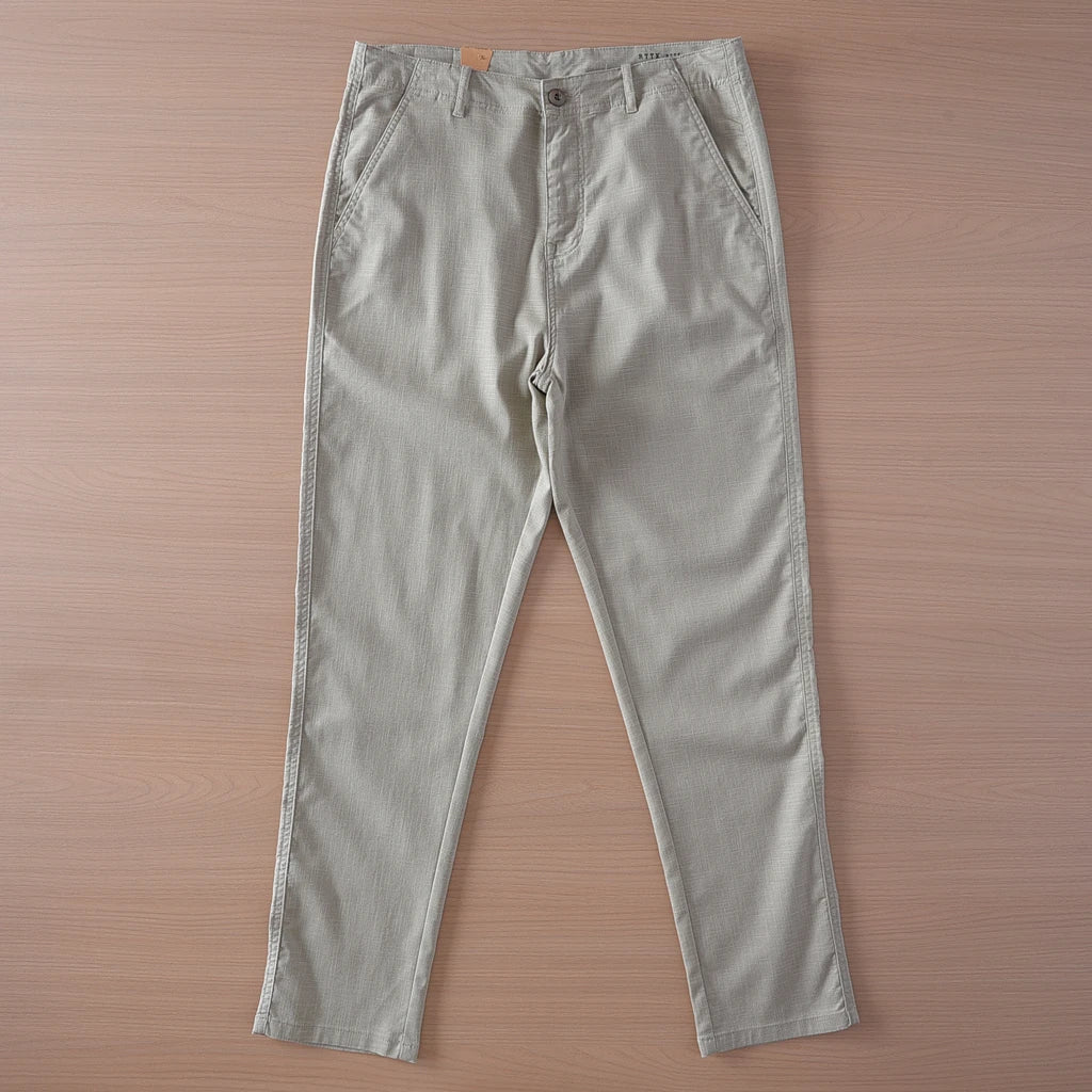 Retro linen elastic casual pants - Antonios