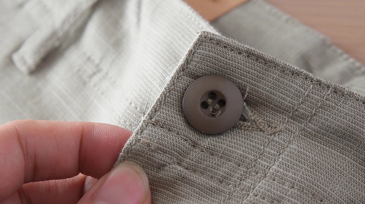 Retro linen elastic casual pants - Antonios