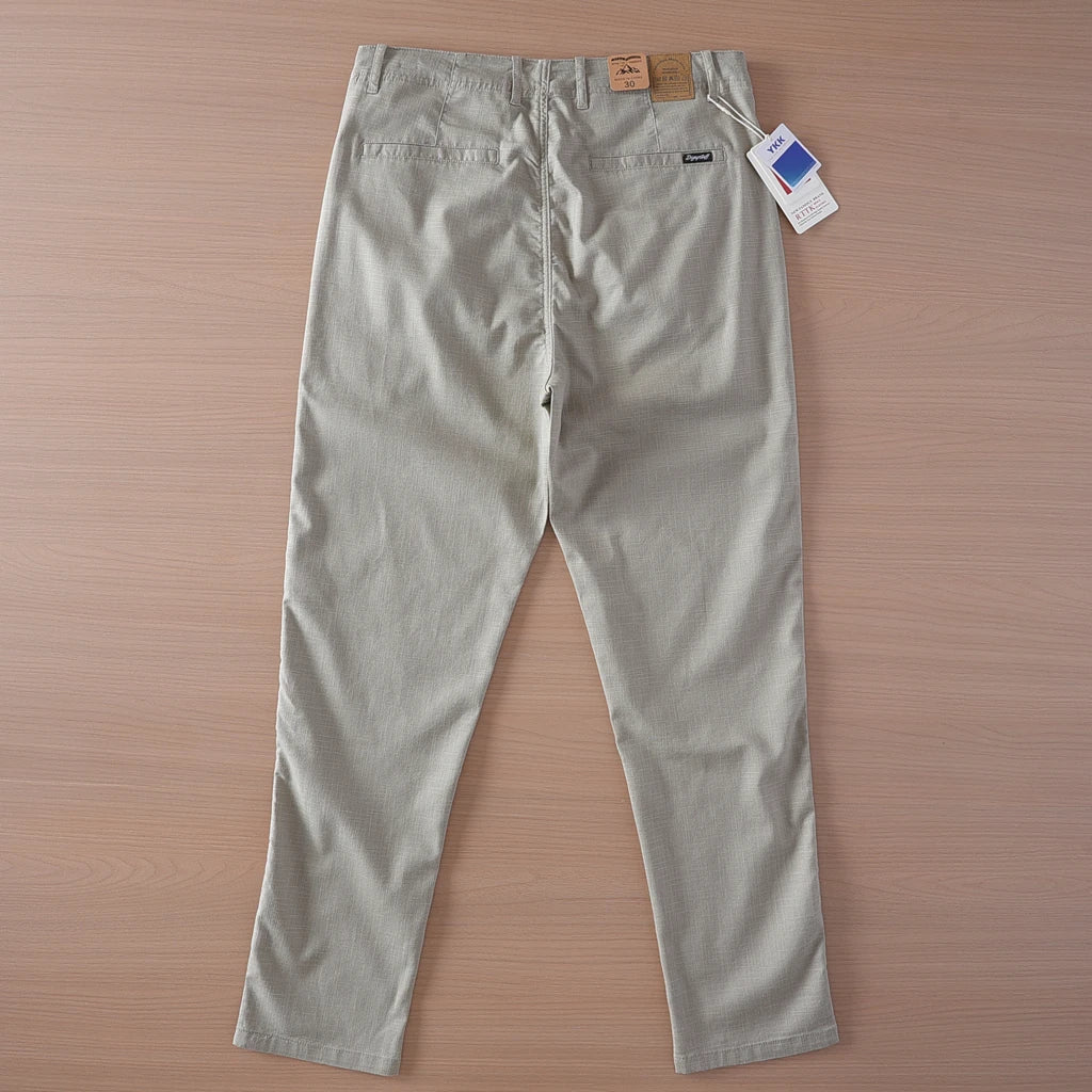 Retro linen elastic casual pants - Antonios