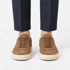 Retro low top sneakers with contrast soles - AntoniosClothing - Brown