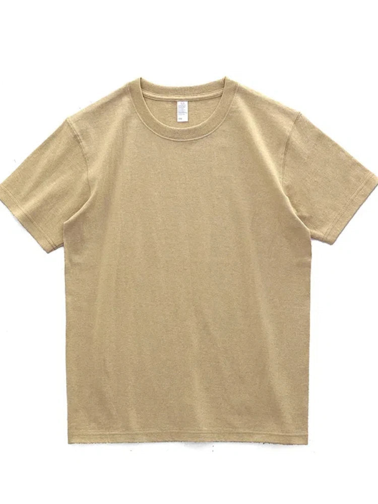 Retro short sleeve o - neck solid t-shirt - Antonios