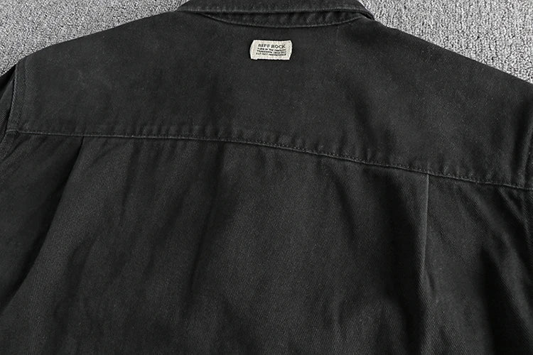 Retro thick cargo long - sleeve shirt - Antonios