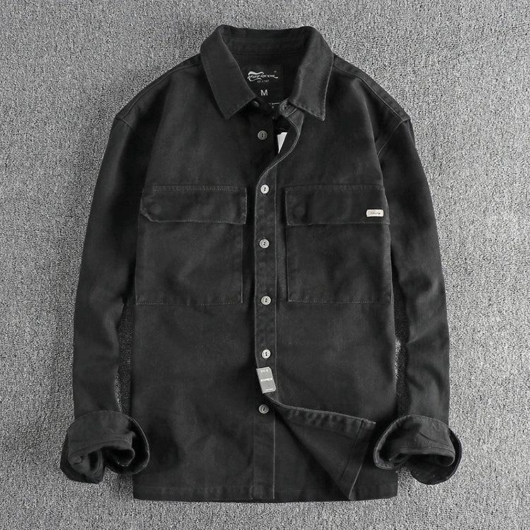 Retro thick cargo long - sleeve shirt - Antonios