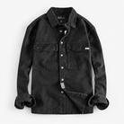 Retro thick cargo long-sleeve shirt - AntoniosClothing - Black