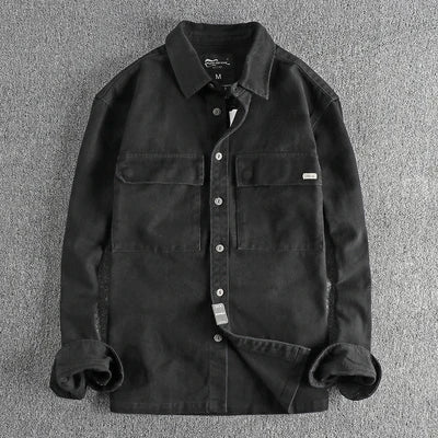 Retro thick cargo long - sleeve shirt - Antonios