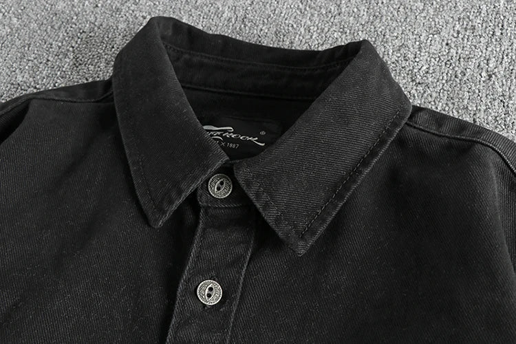 Retro thick cargo long - sleeve shirt - Antonios