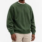 Ribbed raglan sweatshirt with a stitched neckline - AntoniosClothing - Forest green