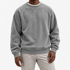 Ribbed raglan sweatshirt with a stitched neckline - AntoniosClothing - Gray