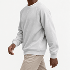 Ribbed raglan sweatshirt with a stitched neckline - AntoniosClothing - Off-white
