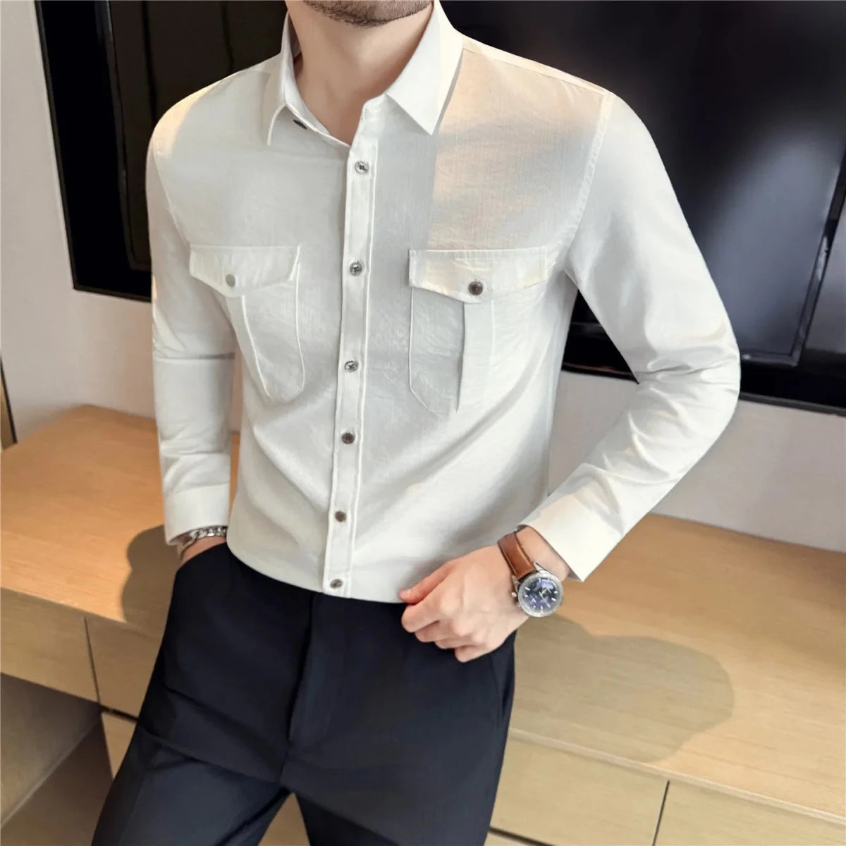 Ronald double chest pockets shirt - Antonios