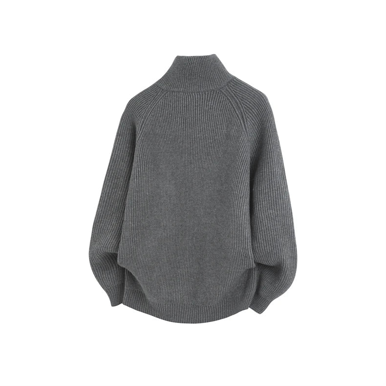 Ronald zip - front knit sweater - Antonios