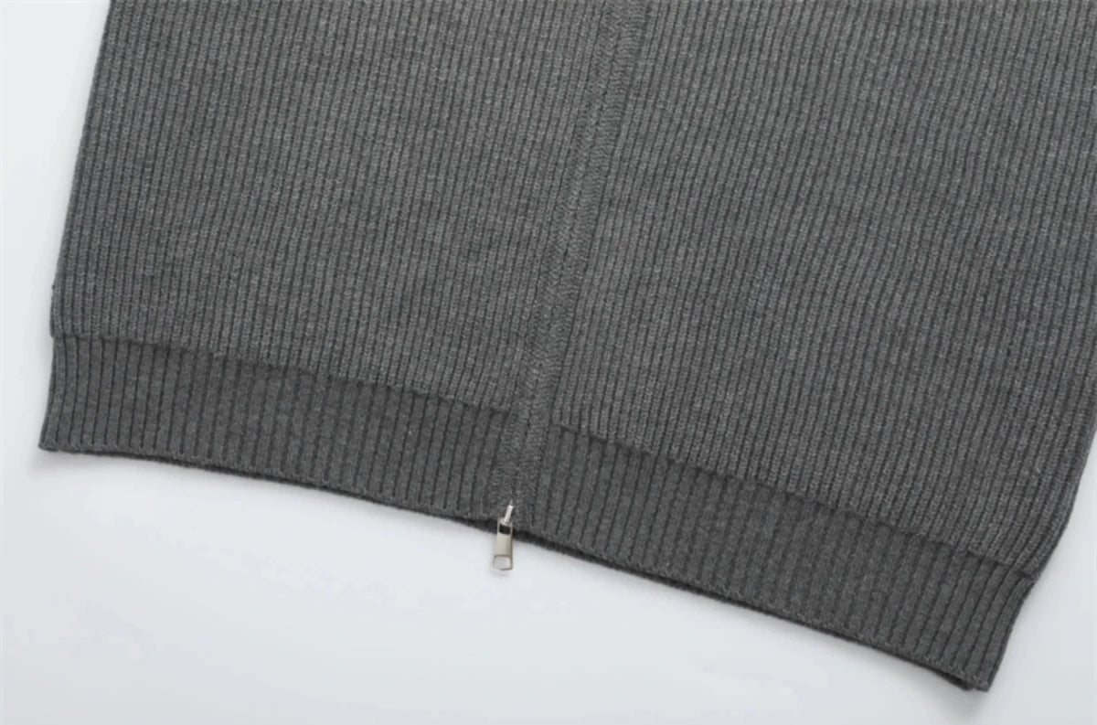 Ronald zip - front knit sweater - Antonios