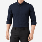 SAFARI Business formal cotton long sleeve shirt - AntoniosClothing - Dark blue