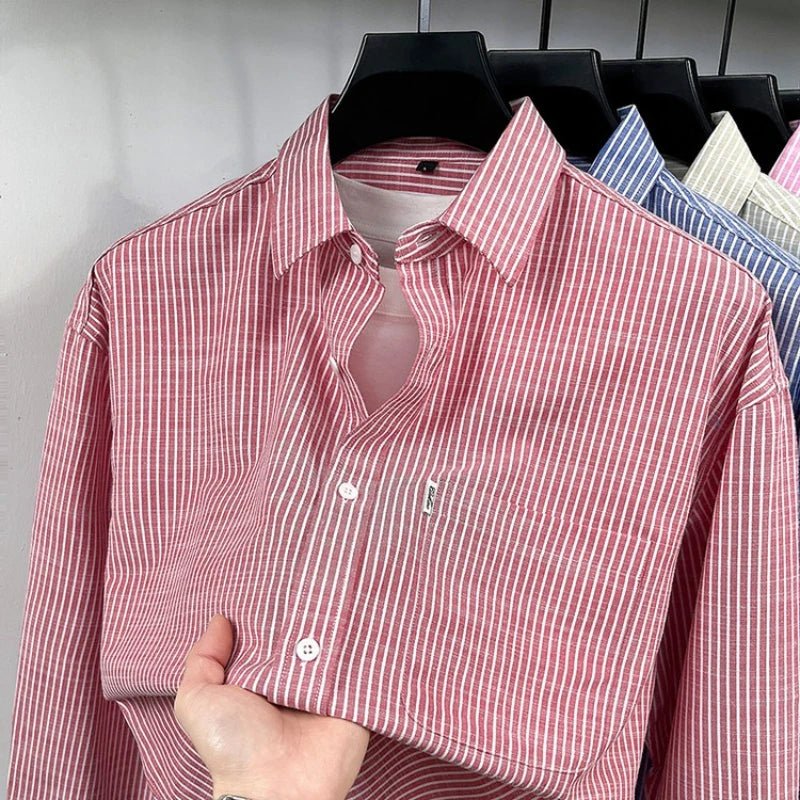 Santorini linen striped shirt - Antonios