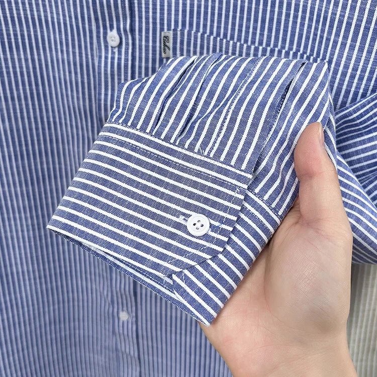 Santorini linen striped shirt - Antonios
