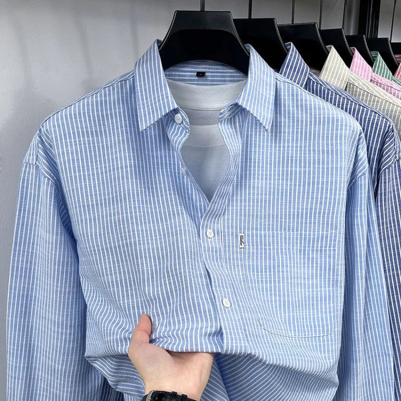 Santorini linen striped shirt - Antonios