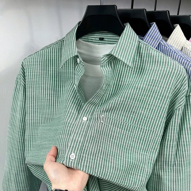 Santorini linen striped shirt - Antonios