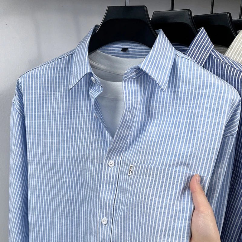 Santorini linen striped shirt - Antonios