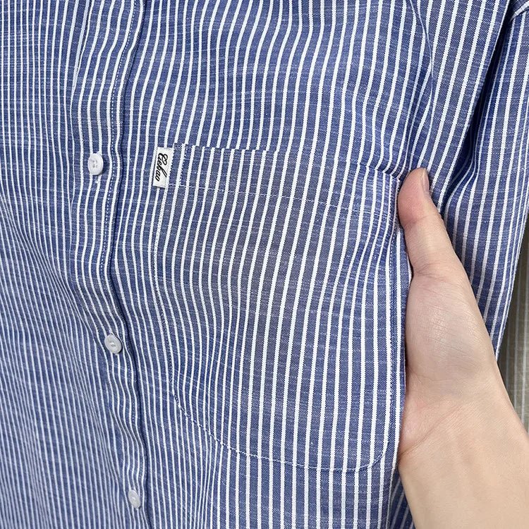 Santorini linen striped shirt - Antonios