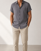 Short-sleeved cotton summer golf t-shirt - AntoniosClothing - Grey