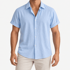 Short-sleeved cotton summer golf t-shirt - AntoniosClothing - Blue