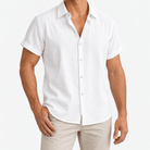 Short-sleeved cotton summer golf t-shirt - AntoniosClothing - White