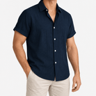 Short-sleeved cotton summer golf t-shirt - AntoniosClothing - Dark blue
