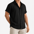 Short-sleeved cotton summer golf t-shirt - AntoniosClothing - Black