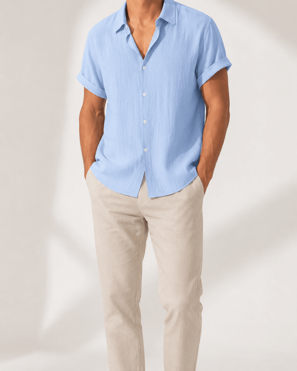 Short-sleeved cotton summer golf t-shirt - AntoniosClothing - Grey