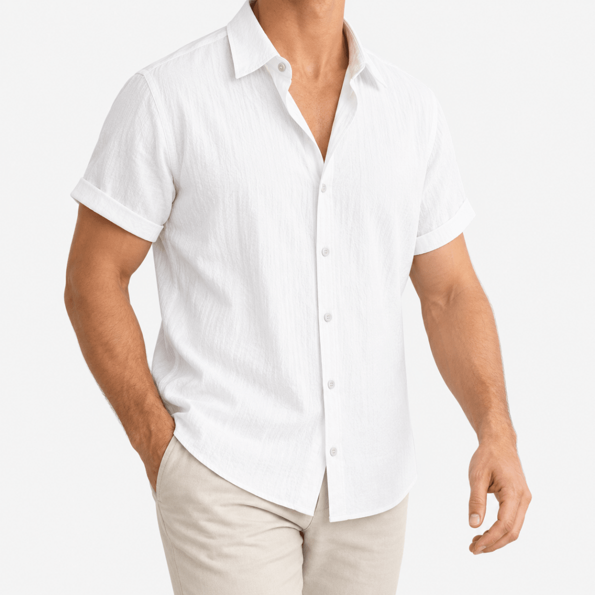 Short-sleeved cotton summer golf t-shirt - AntoniosClothing - White
