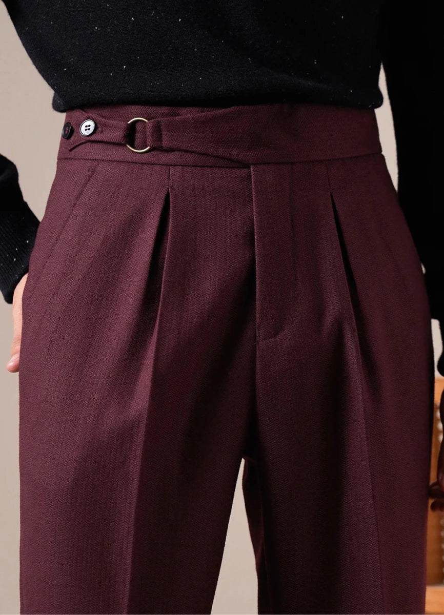 Single - pleat straight high - waist trousers - Antonios