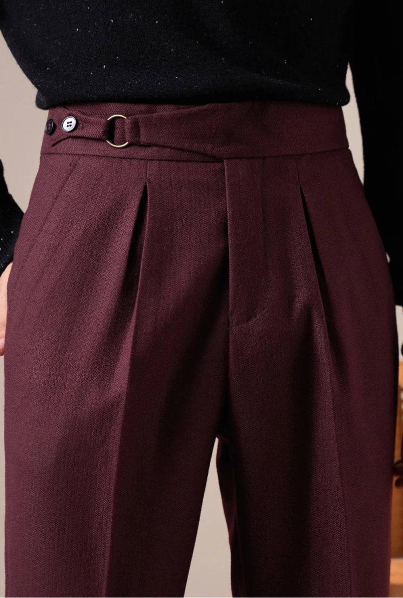 Single - pleat straight high - waist trousers - Antonios