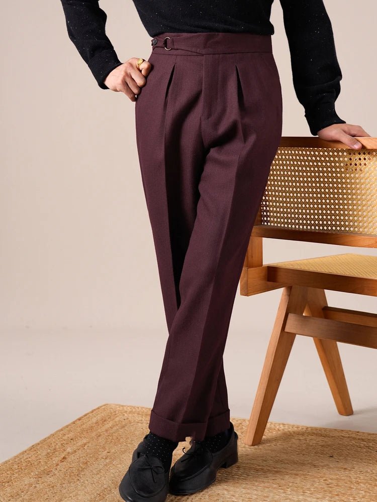 Single - pleat straight high - waist trousers - Antonios