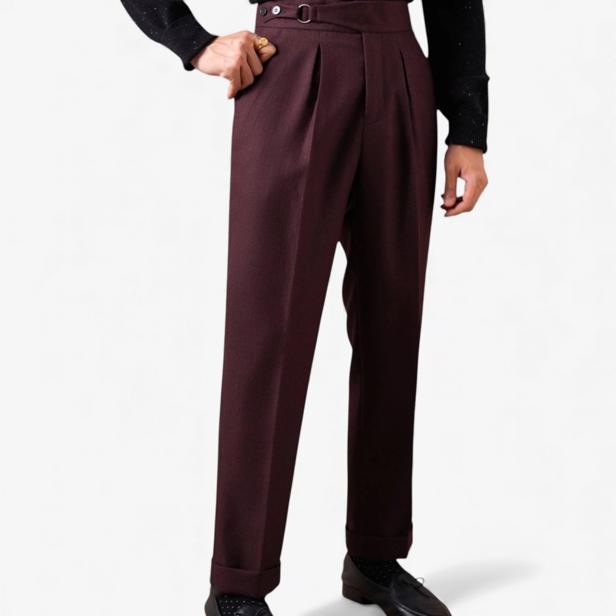 Single - pleat straight high - waist trousers - Antonios