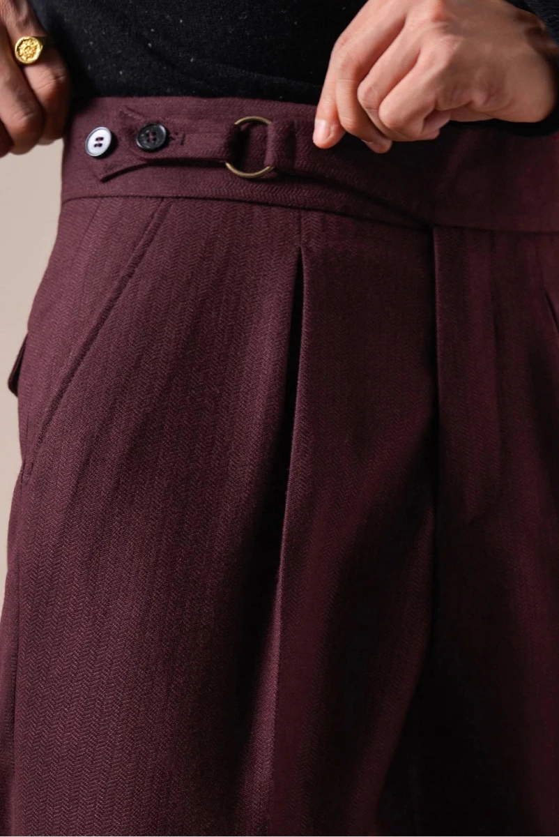 Single - pleat straight high - waist trousers - Antonios