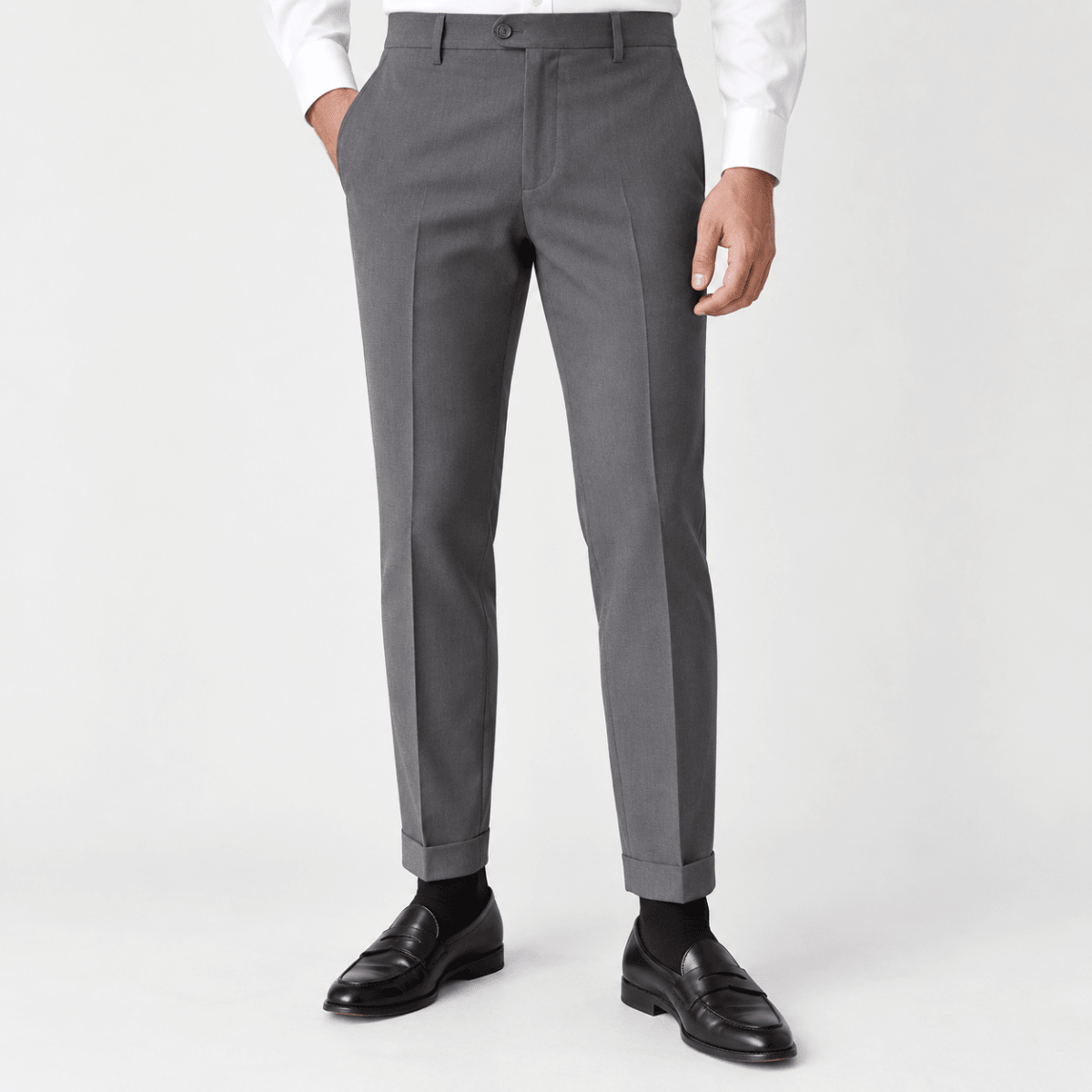Slim fit ankle trousers - AntoniosClothing - Gray