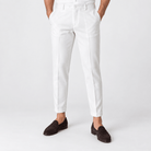 Slim fit ankle trousers - AntoniosClothing - White