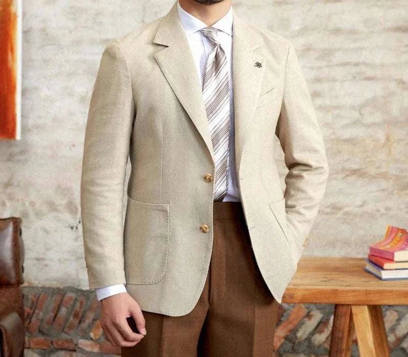 Slim fit cotton - linen blend jacket - Antonios