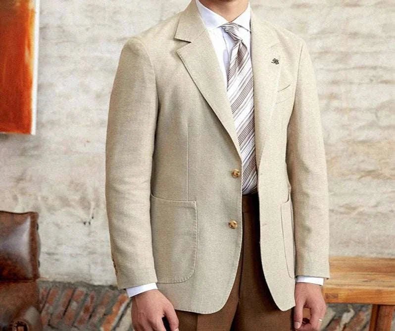 Slim fit cotton - linen blend jacket - Antonios