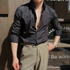 Slim - fit pointed collar striped shirt - Antonios