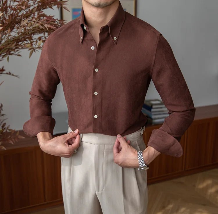 Slim fit solid business shirt office and social wear - Antonios