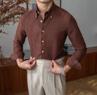 Slim fit solid business shirt office and social wear - Antonios