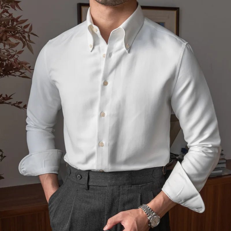 Slim fit solid business shirt office and social wear - Antonios