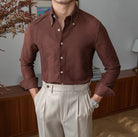 Slim fit solid business shirt office and social wear - Antonios