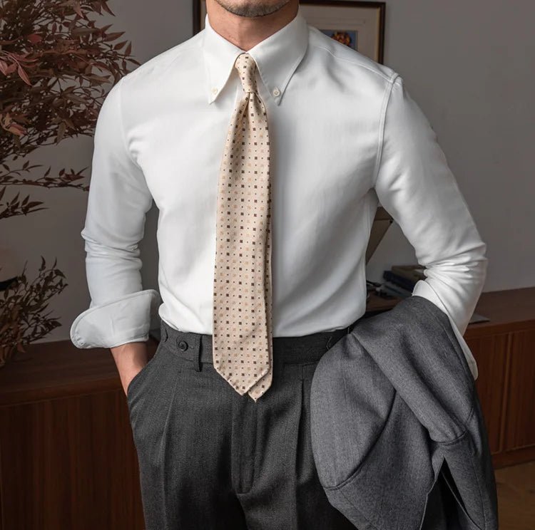 Slim fit solid business shirt office and social wear - Antonios